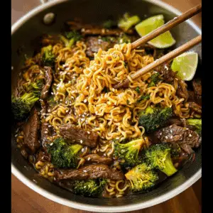 Beef and Broccoli Ramen Stir Fry