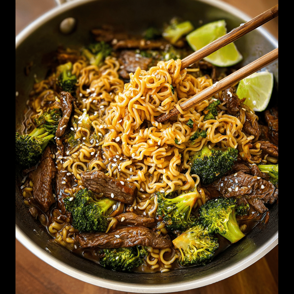 Beef and Broccoli Ramen Stir Fry