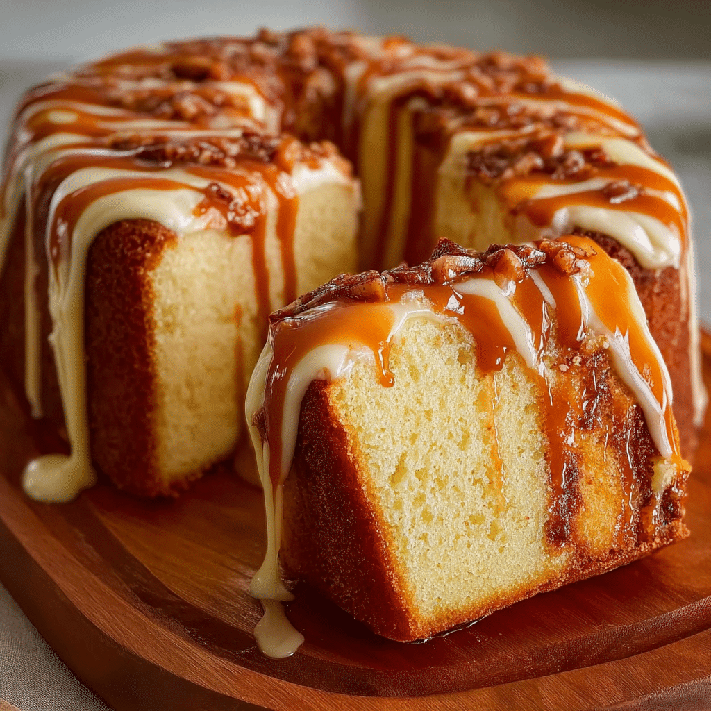 Caramel Cream Cheese Pound Cake