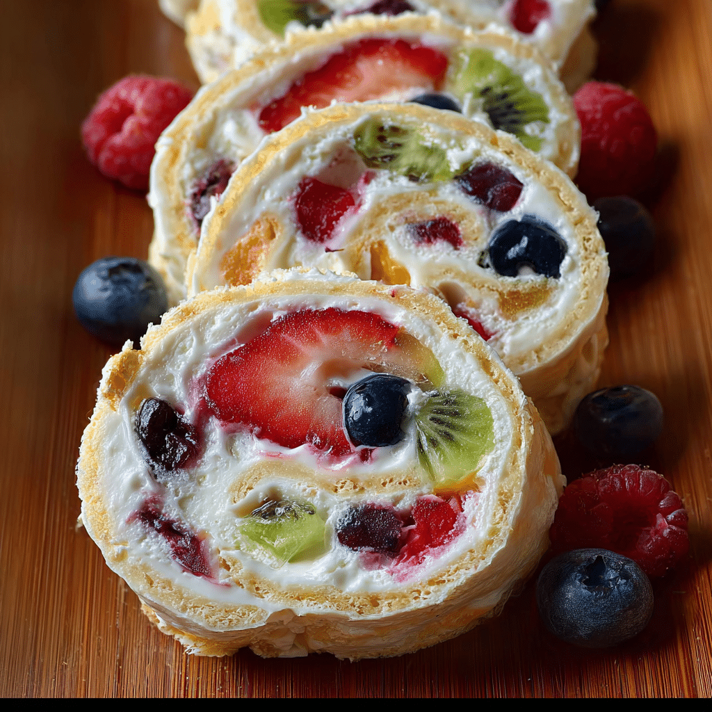 Cheesecake Fruit Salad Roll Ups