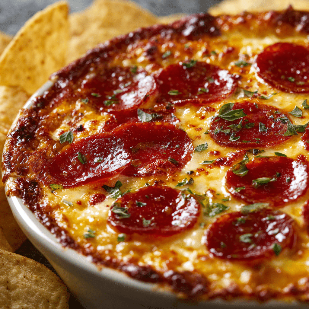 Cheesy Pizza Dip with Pepperoni