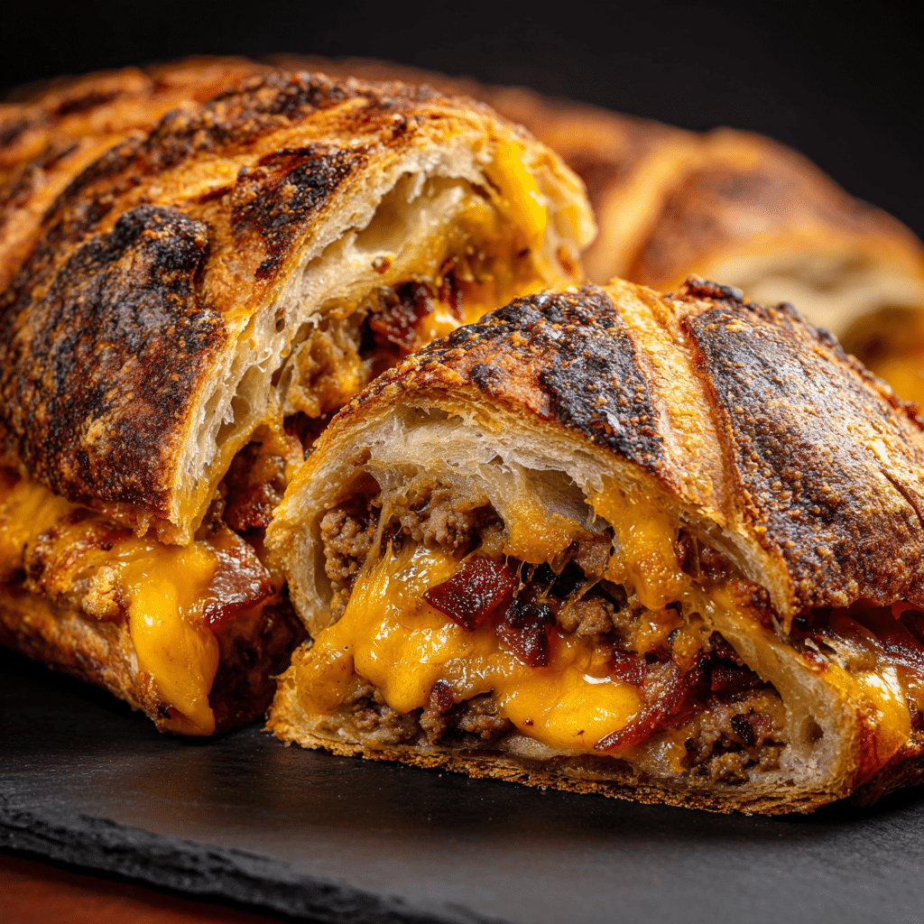 Garbage Bread with Cheesy Bacon & Beef Filling