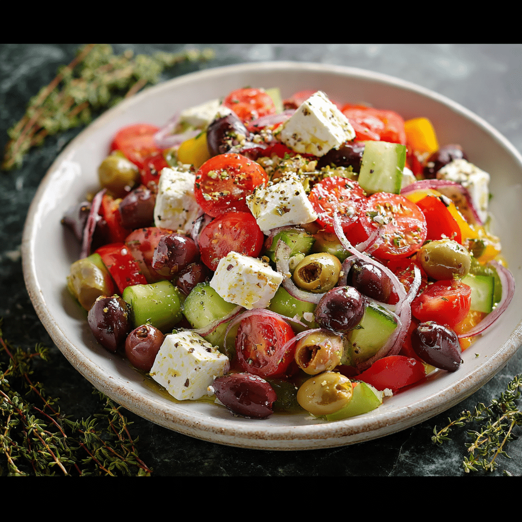 Greek Salad with Feta and Olives