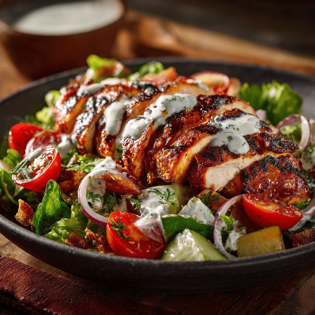 Grilled BBQ Chicken Salad with Herby Ranch