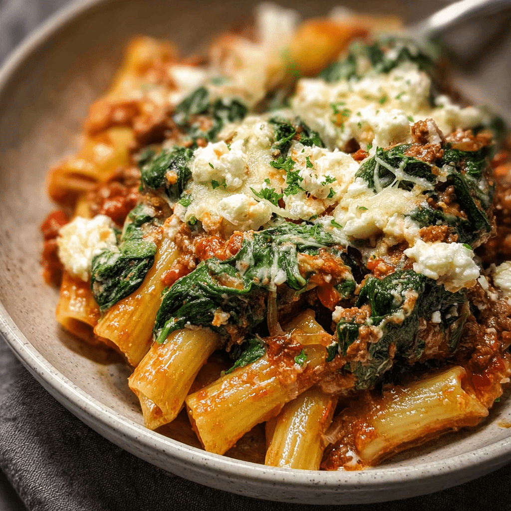 Ricotta Spinach Beef Pasta