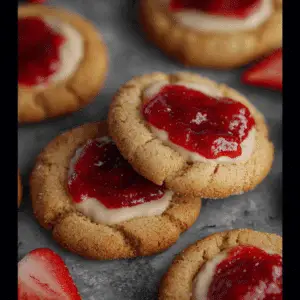 Strawberry Cheesecake Cookies with Jam Filling