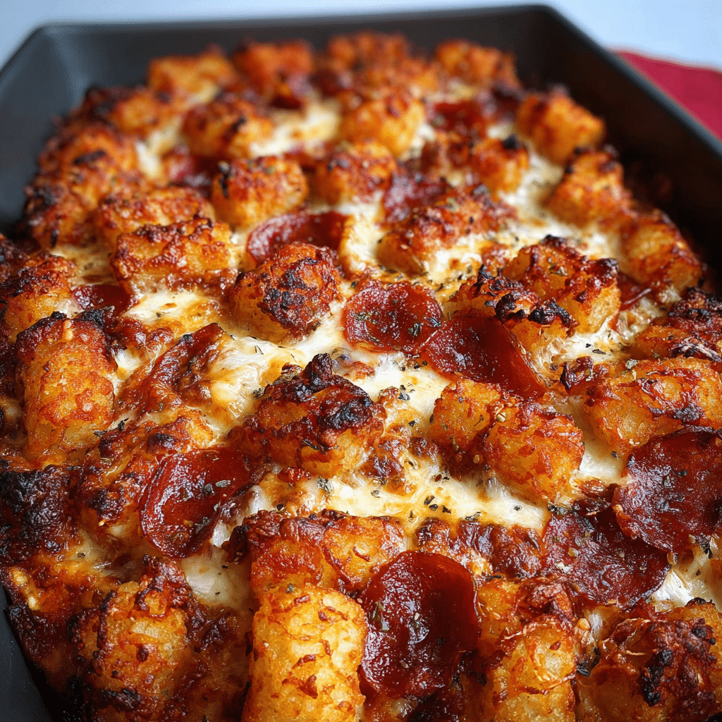Tater Tot Pizza Bake