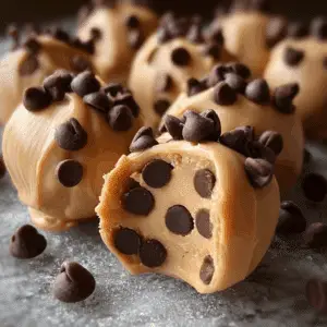 Frozen Greek Yogurt Peanut Butter Bites with Chocolate Chips