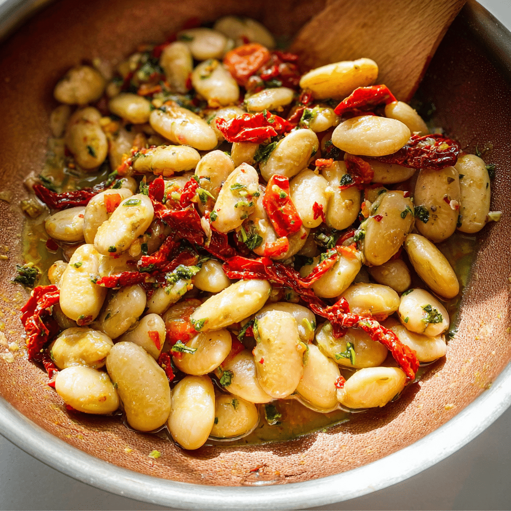 Marinated Gigante Bean Salad with Sun-Dried Tomatoes