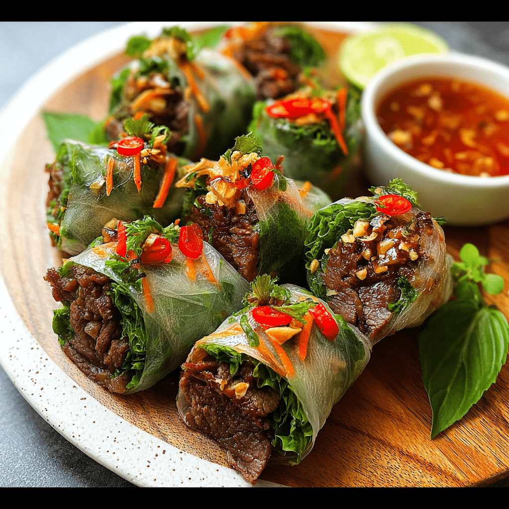 Thai Basil Beef Rolls
