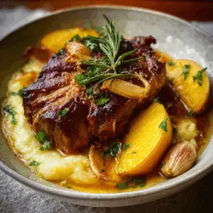 Braised Pork Shoulder with Apples and Garlic