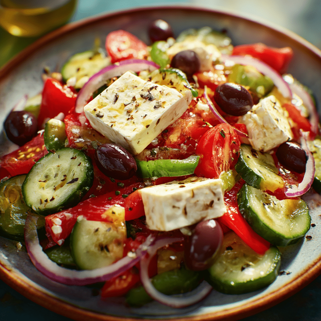 Greek Salad and Feta and Olives