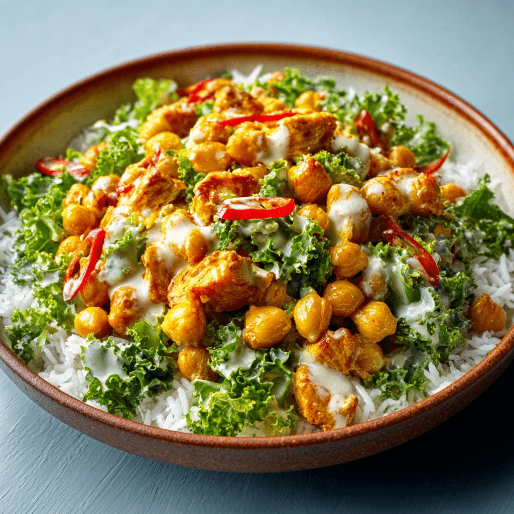 Kale Salad with Roasted Chickpeas and Creamy Dressing - Eazy Dishes