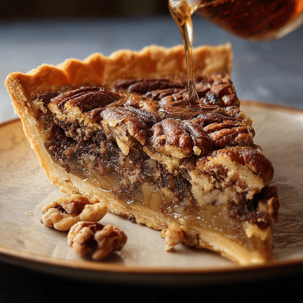 Pecan Pie with Maple Syrup and Bourbon