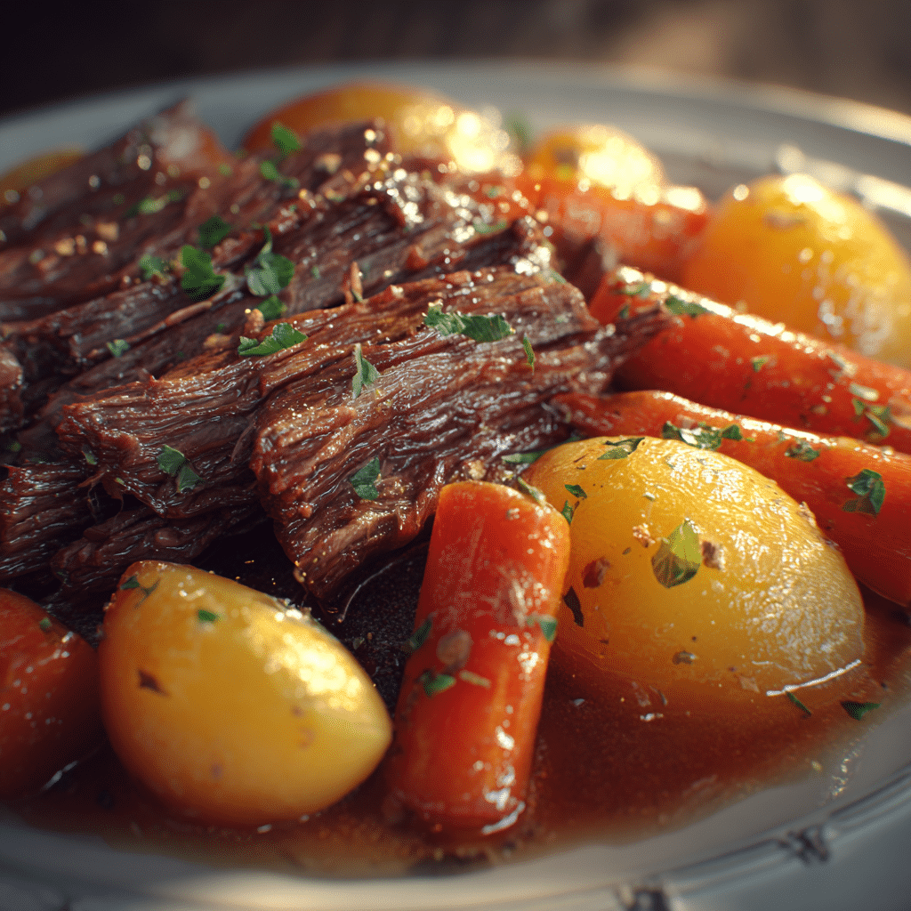 Slow Cooker Pot Roast with Potatoes and Carrots