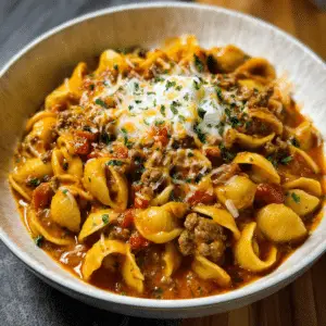 Garlic Parmesan Meatball Pasta